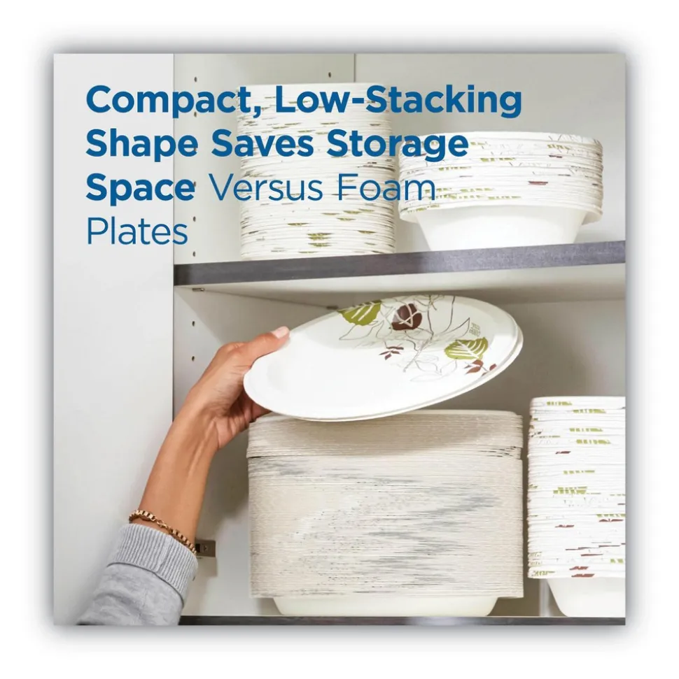 Plate: 8.5" Dia, Paper, Burgundy & Green, 125 Per Pack