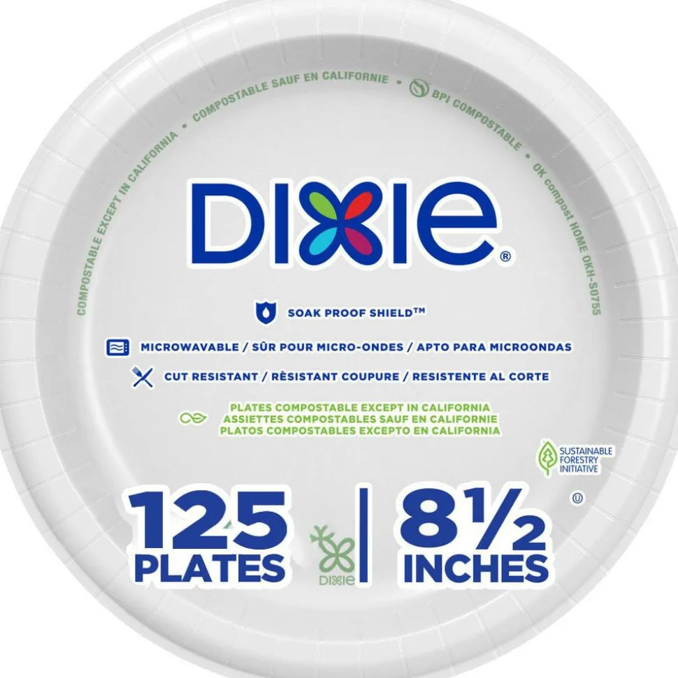 Plate: 8.5" Dia, Paper, White