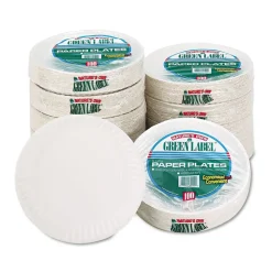 Plate: 9" Dia, Paper, White, 1,000 Per Carton