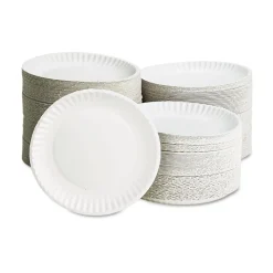 Plate: 9" Dia, Paper, White, 1,000 Per Carton