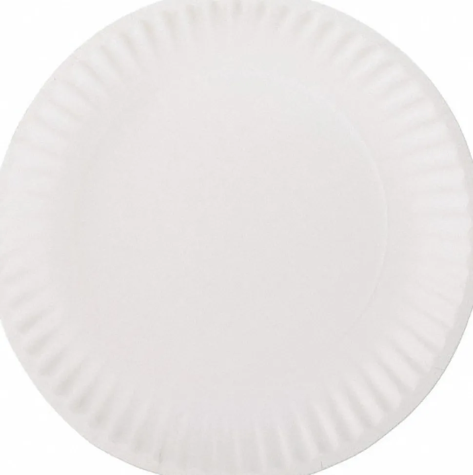 Plate: 9" Dia, Paper, White, 1,000 Per Carton