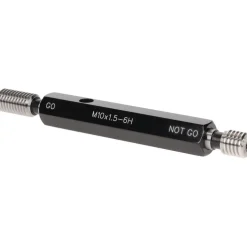 Plug Thread Gage: M10x1.5 Thread, 6H Class, Double End, Go & No Go