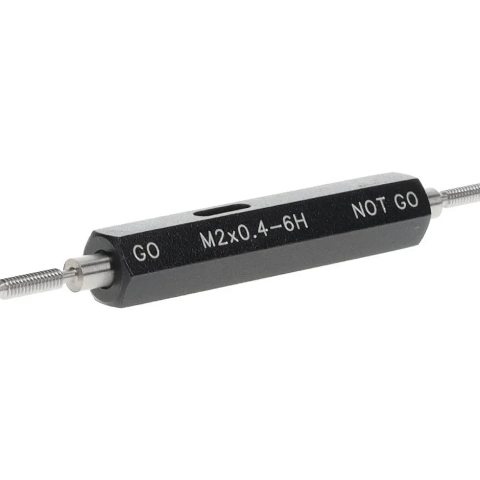 Plug Thread Gage: M2x0.4 Thread, 6H Class, Double End, Go & No Go