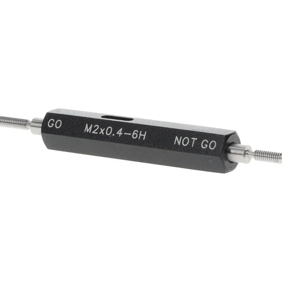 Plug Thread Gage: M2x0.4 Thread, 6H Class, Double End, Go & No Go