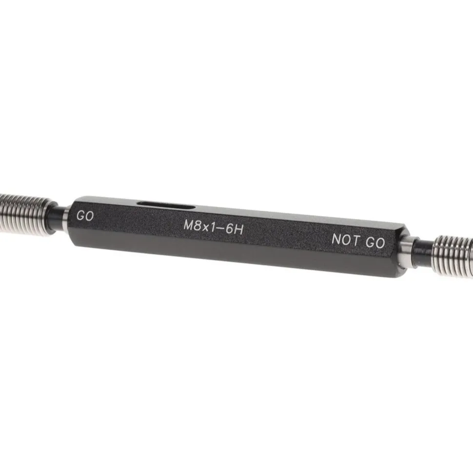 Plug Thread Gage: M8x1 Thread, 6H Class, Double End, Go & No Go