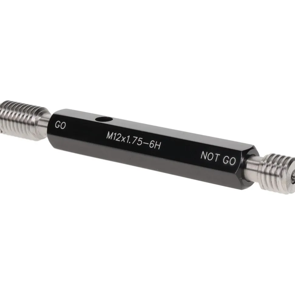 Plug Thread Gage: M12x1.75 Thread, 6H Class, Double End, Go & No Go
