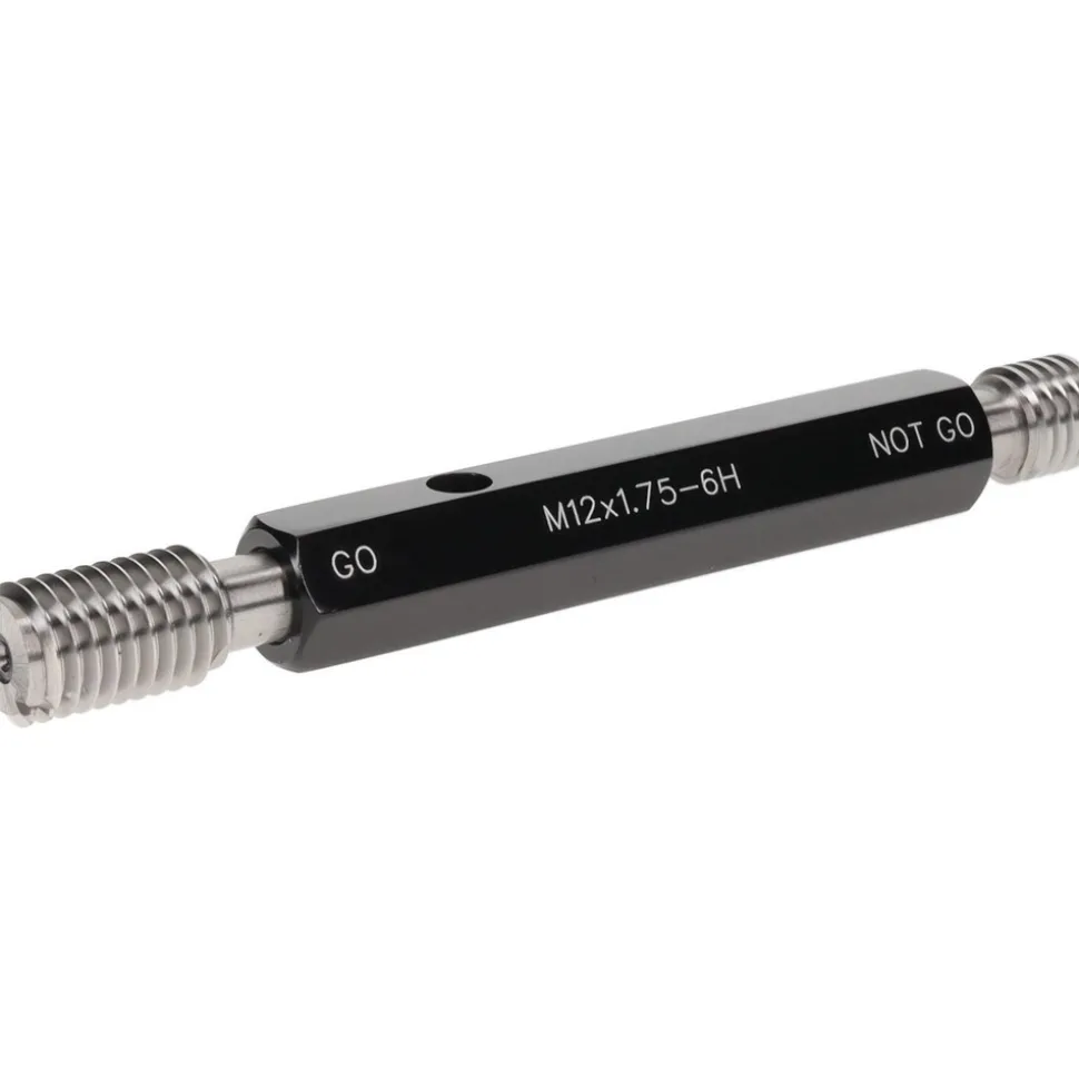 Plug Thread Gage: M12x1.75 Thread, 6H Class, Double End, Go & No Go