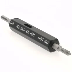 Plug Thread Gage: M2.5x0.45 Thread, 6H Class, Double End, Go & No Go