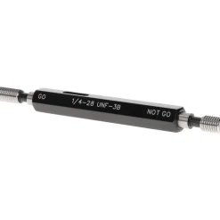Plug Thread Gage: 1/4-28 Thread, 3B Class, Double End, Go & No Go