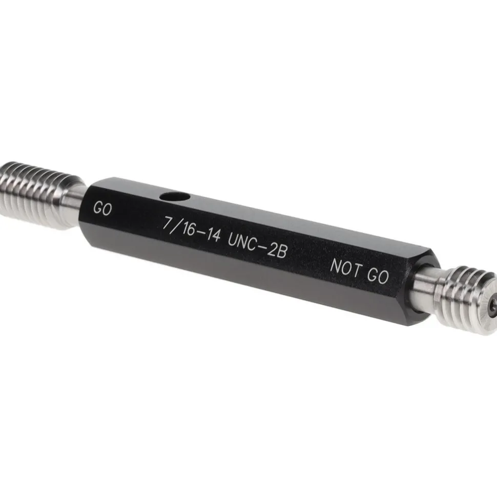 Plug Thread Gage: 7/16-14 Thread, 2B Class, Double End, Go & No Go