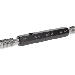 Plug Thread Gage: 7/16-14 Thread, 2B Class, Double End, Go & No Go
