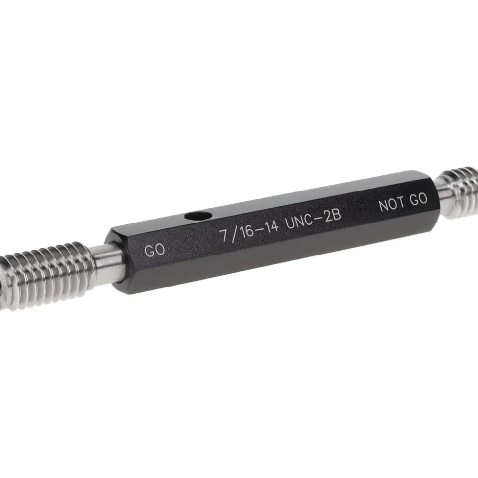 Plug Thread Gage: 7/16-14 Thread, 2B Class, Double End, Go & No Go
