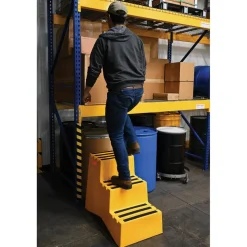 Polyethylene: 3-Step Step Stool 500 Lb. Capacity Yellow