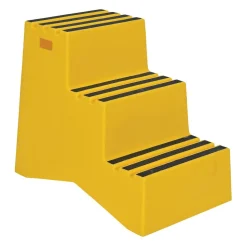 Polyethylene: 3-Step Step Stool 500 Lb. Capacity Yellow
