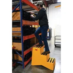 Polyethylene: 3-Step Step Stool 500 Lb. Capacity Yellow