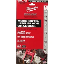 Portable Bandsaw Blade: 2' 11-3/8" Long, 0.02" Thick, 8 to 10 TPI