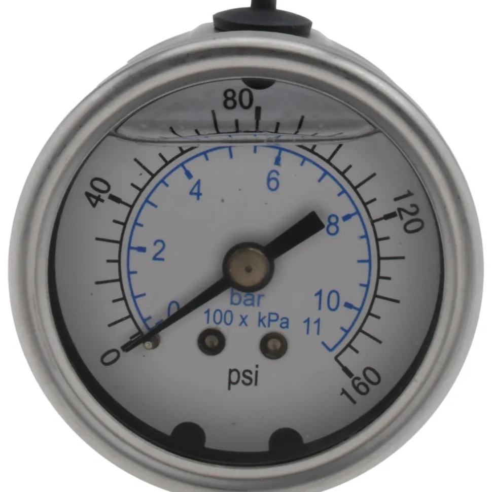 Pressure Gauge: 2" Dial, 160 psi, 1/4" Thread, NPT, Center Back Mount