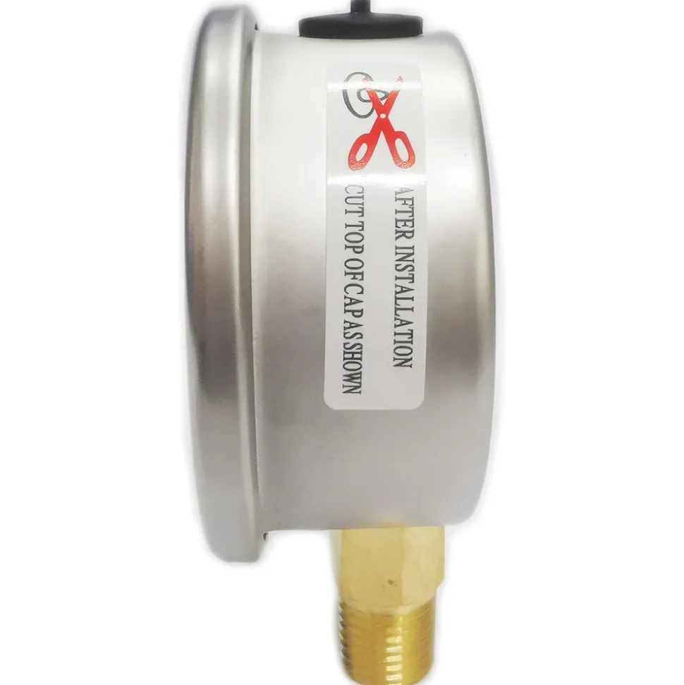Pressure Gauge: 2-1/2" Dial, 30 psi, 1/4" Thread, NPT, Lower Mount