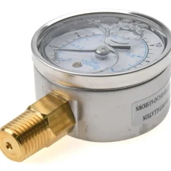 Pressure Gauge: 2" Dial, 15 psi, 1/4" Thread, NPT, Lower Mount