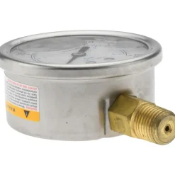 Pressure Gauge: 2-1/2" Dial, 60 psi, 1/4" Thread, NPT, Lower Mount
