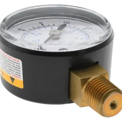 Pressure Gauge: 2" Dial, 15 psi, 1/4" Thread, NPT, Lower Mount