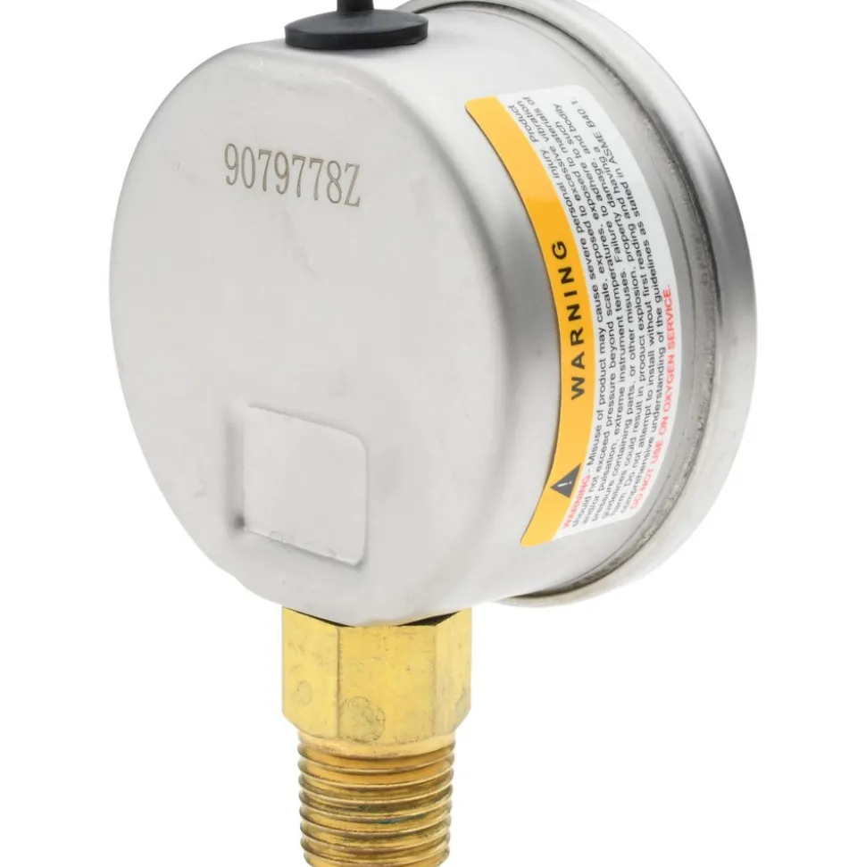 Pressure Gauge: 2" Dial, 300 psi, 1/4" Thread, NPT, Lower Mount