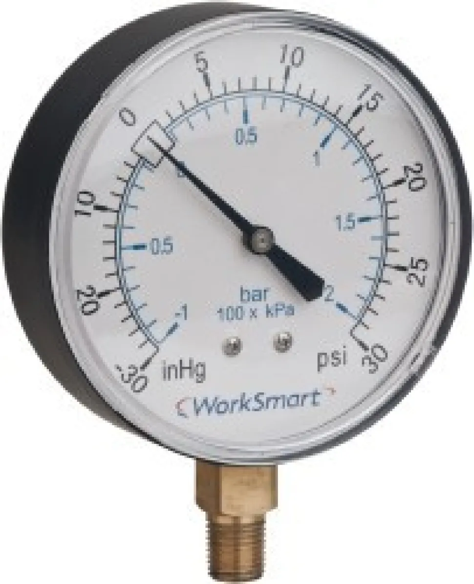 Pressure Gauge: 1-1/2" Dial, 200 psi, 1/8" Thread, NPT, Lower Mount