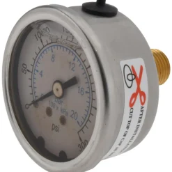 Pressure Gauge: 2" Dial, 300 psi, 1/4" Thread, NPT, Center Back Mount