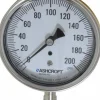 Pressure Gauge: 3-1/2" Dial, 200 psi, 1/4" Thread, NPT, Lower Mount
