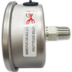 Pressure Gauge: 2-1/2" Dial, 160 psi, 1/4" Thread, NPT, Center Back Mount