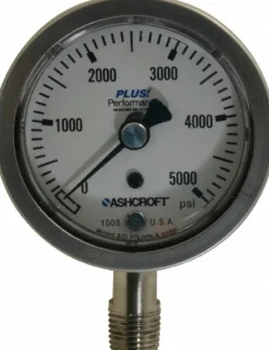 Pressure Gauge: 2-1/2" Dial, 1/4" Thread, Lower Mount