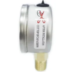 Pressure Gauge: 2" Dial, 1/4" Thread, NPT, Lower Mount