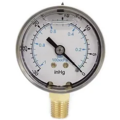 Pressure Gauge: 2" Dial, 1/4" Thread, NPT, Lower Mount