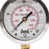 Pressure Gauge: 2-1/2" Dial, 1/4" Thread, NPT, Lower Mount