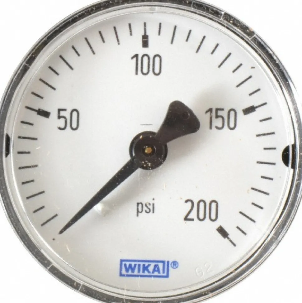 Pressure Gauge: 2" Dial, 1/4" Thread, NPT, Center Back Mount