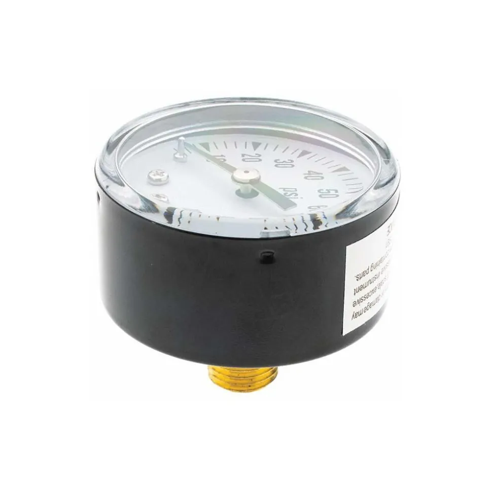 Pressure Gauge: 2" Dial, 1/4" Thread, NPT, Center Back Mount