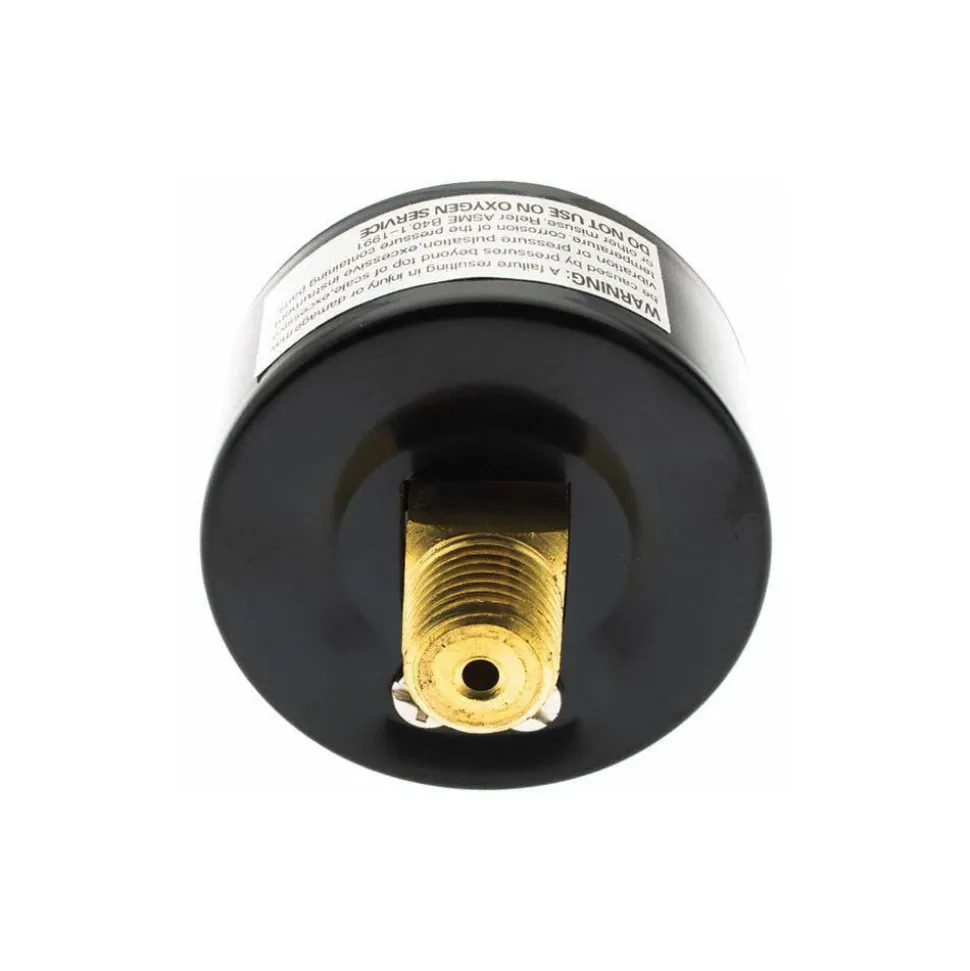Pressure Gauge: 2" Dial, 1/4" Thread, NPT, Center Back Mount