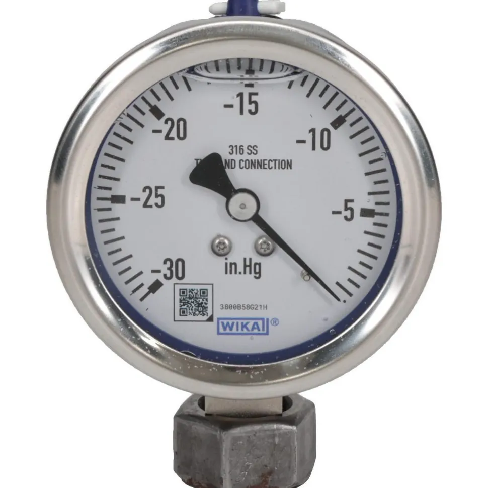 Pressure Gauge: 2-1/2" Dial, 0 to 30 psi, 1/4" Thread, NPT, Lower Mount