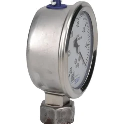 Pressure Gauge: 2-1/2" Dial, 0 to 30 psi, 1/4" Thread, NPT, Lower Mount