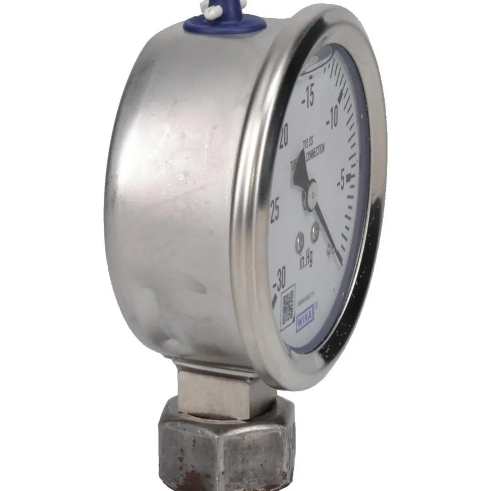 Pressure Gauge: 2-1/2" Dial, 0 to 30 psi, 1/4" Thread, NPT, Lower Mount