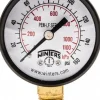 Pressure Gauge: 2" Dial, 0 to 160 psi, 1/4" Thread, NPT, Lower Mount
