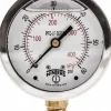 Pressure Gauge: 2-1/2" Dial, 0 to 60 psi, 1/4" Thread, NPT, Lower Mount