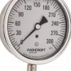 Pressure Gauge: 3-1/2" Dial, 0 to 300 psi, 1/4" Thread, NPT, Lower Mount