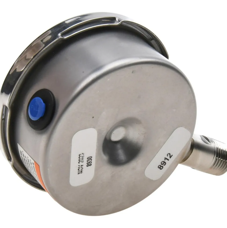 Pressure Gauge: 2-1/2" Dial, 0 to 1,000 psi, 1/4" Thread, NPT, Lower Mount