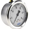 Pressure Gauge: 2-1/2" Dial, 0 to 30 psi, 1/4" Thread, NPT, Center Back Mount