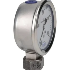 Pressure Gauge: 2-1/2" Dial, 0 to 400 psi, 1/4" Thread, NPT, Lower Mount