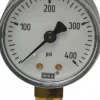 Pressure Gauge: 2" Dial, 0 to 400 psi, 1/4" Thread, NPT, Lower Mount