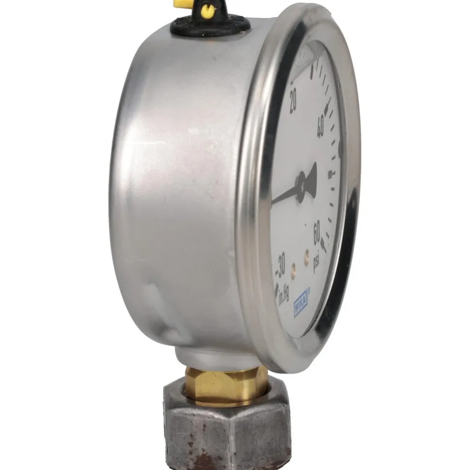 Pressure Gauge: 2-1/2" Dial, 0 to 30 psi, 1/4" Thread, NPT, Lower Mount