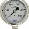 Pressure Gauge: 2-1/2" Dial, 0 to 1,500 psi, 1/4" Thread, NPT, Lower Mount