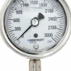 Pressure Gauge: 2-1/2" Dial, 0 to 3,000 psi, 1/4" Thread, NPT, Lower Mount
